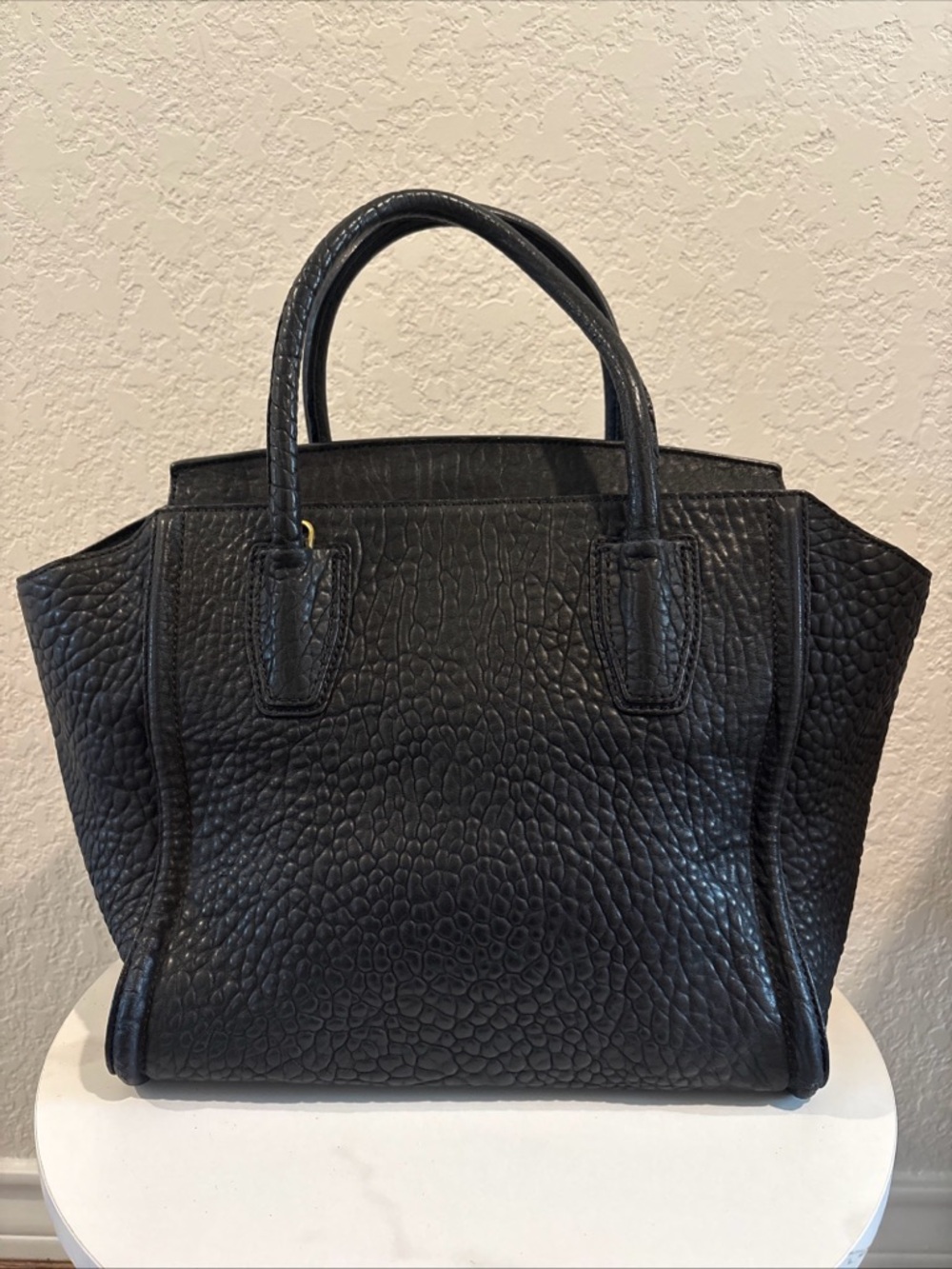 MCM Textured Black Leather Structured Tote - Picture 13 of 15
